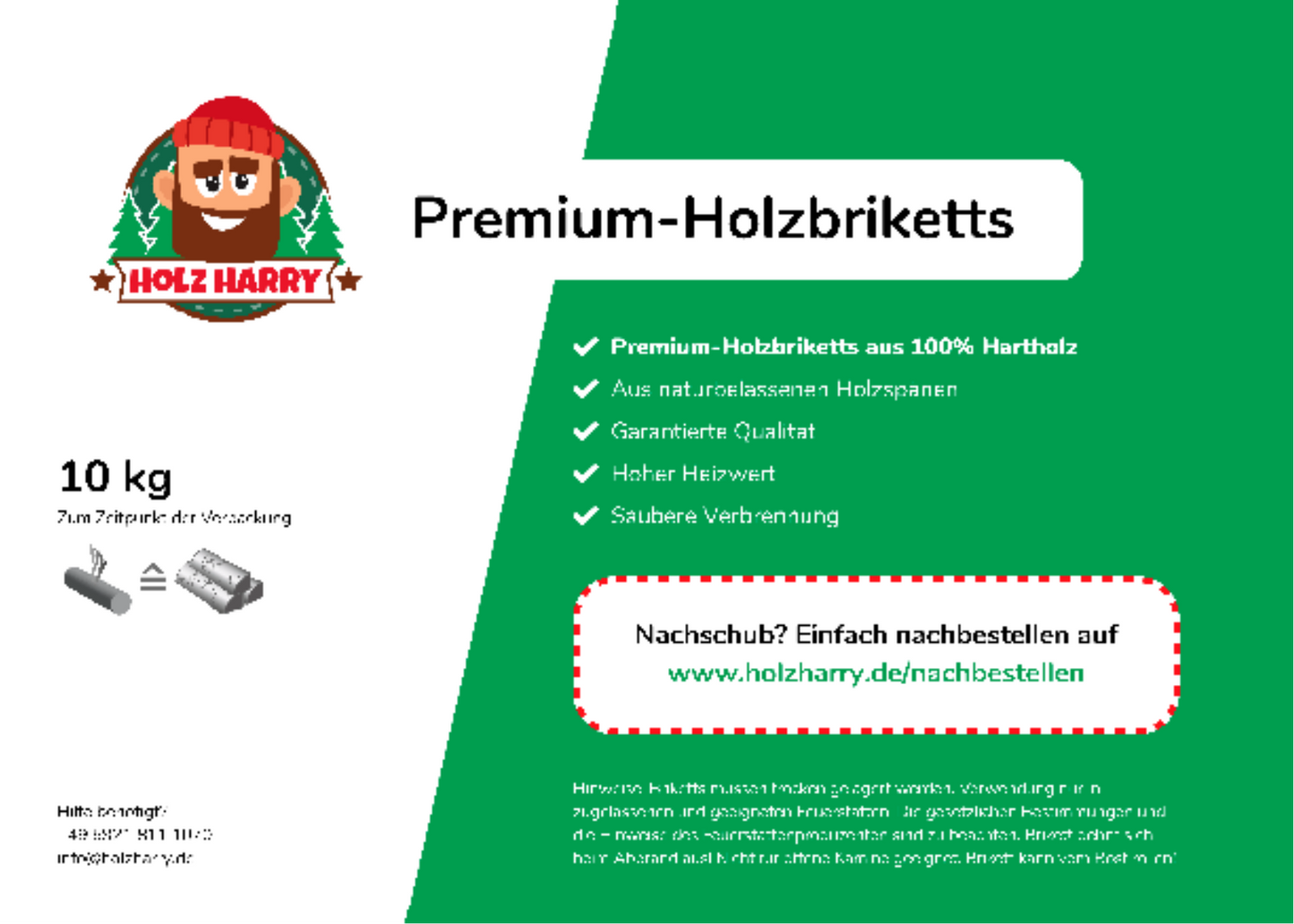 Buchenbriketts Premium Plus - Komplettladung (24 Paletten) HolzHarry