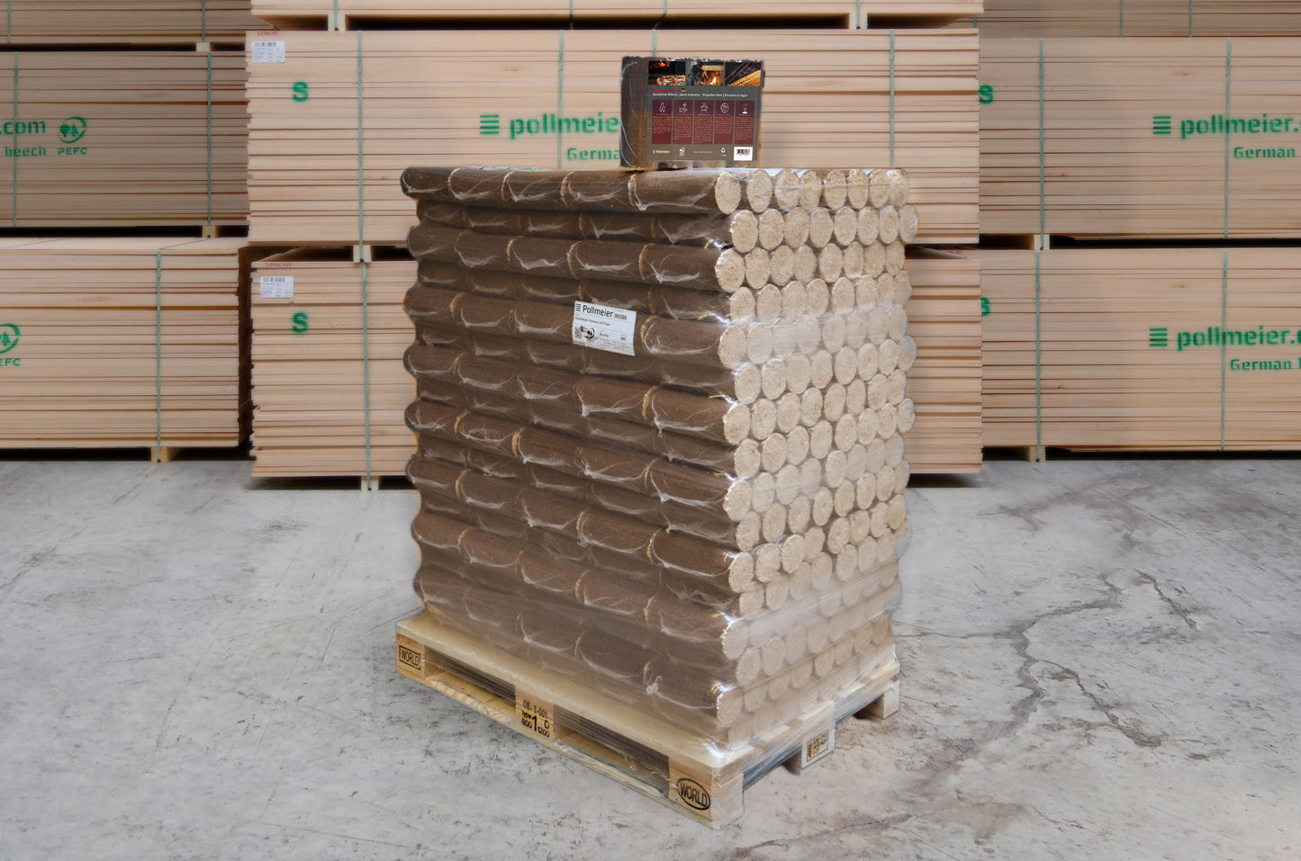 Buchenbriketts Premium - Komplettladung (24 Paletten) - LIEFERUNG