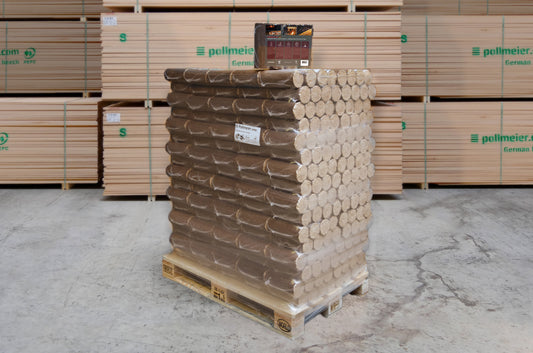 Buchenbriketts Premium 6 kg - Komplettladung (24 Paletten) - LIEFERUNG