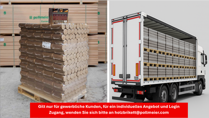 Buchenbriketts Premium - Komplettladung (24 Paletten) - LIEFERUNG