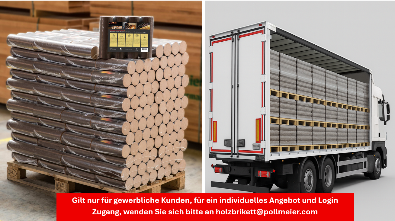 Buchenbriketts Premium Plus - Komplettladung (24 Paletten) - LIEFERUNG